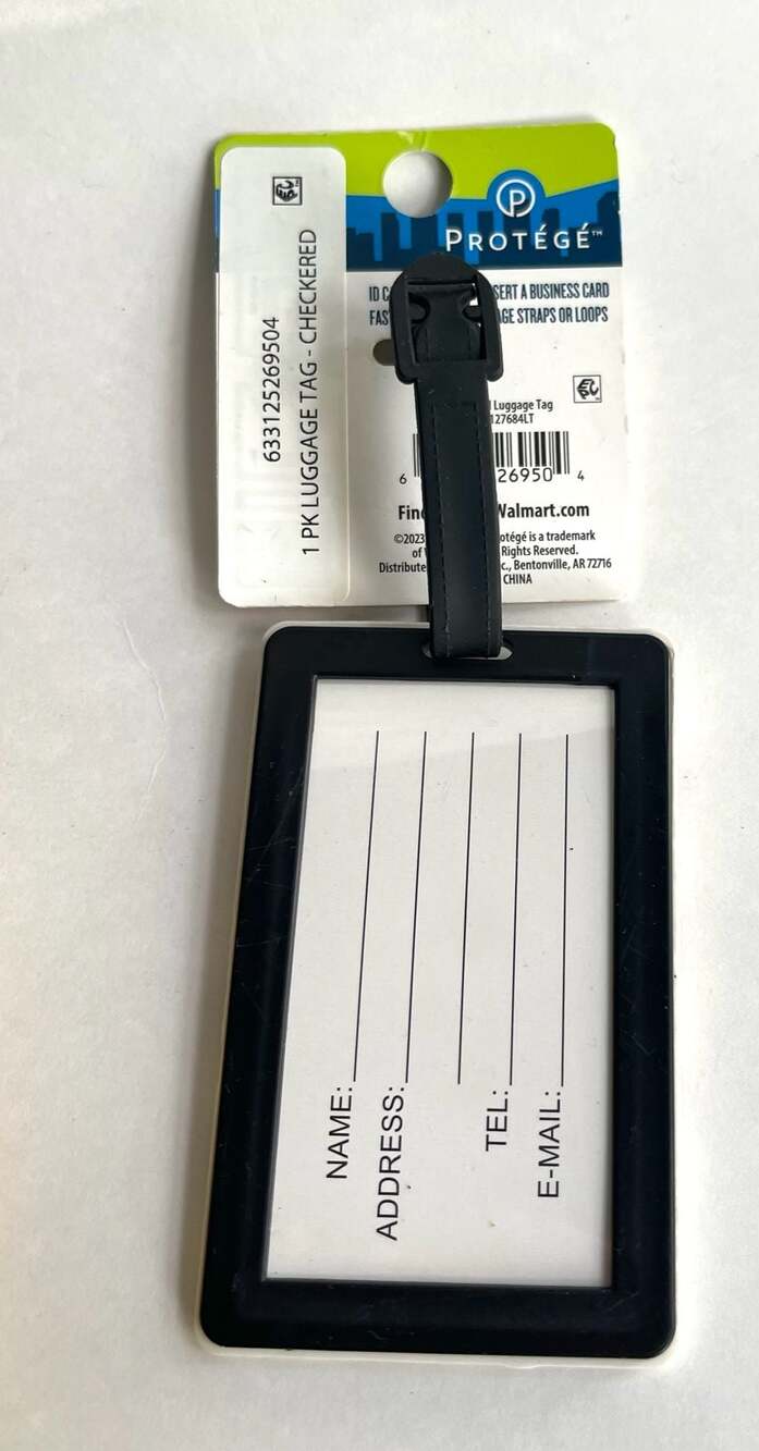 Protégé Checkered Pattern Luggage Tag - Picture 2 of 2